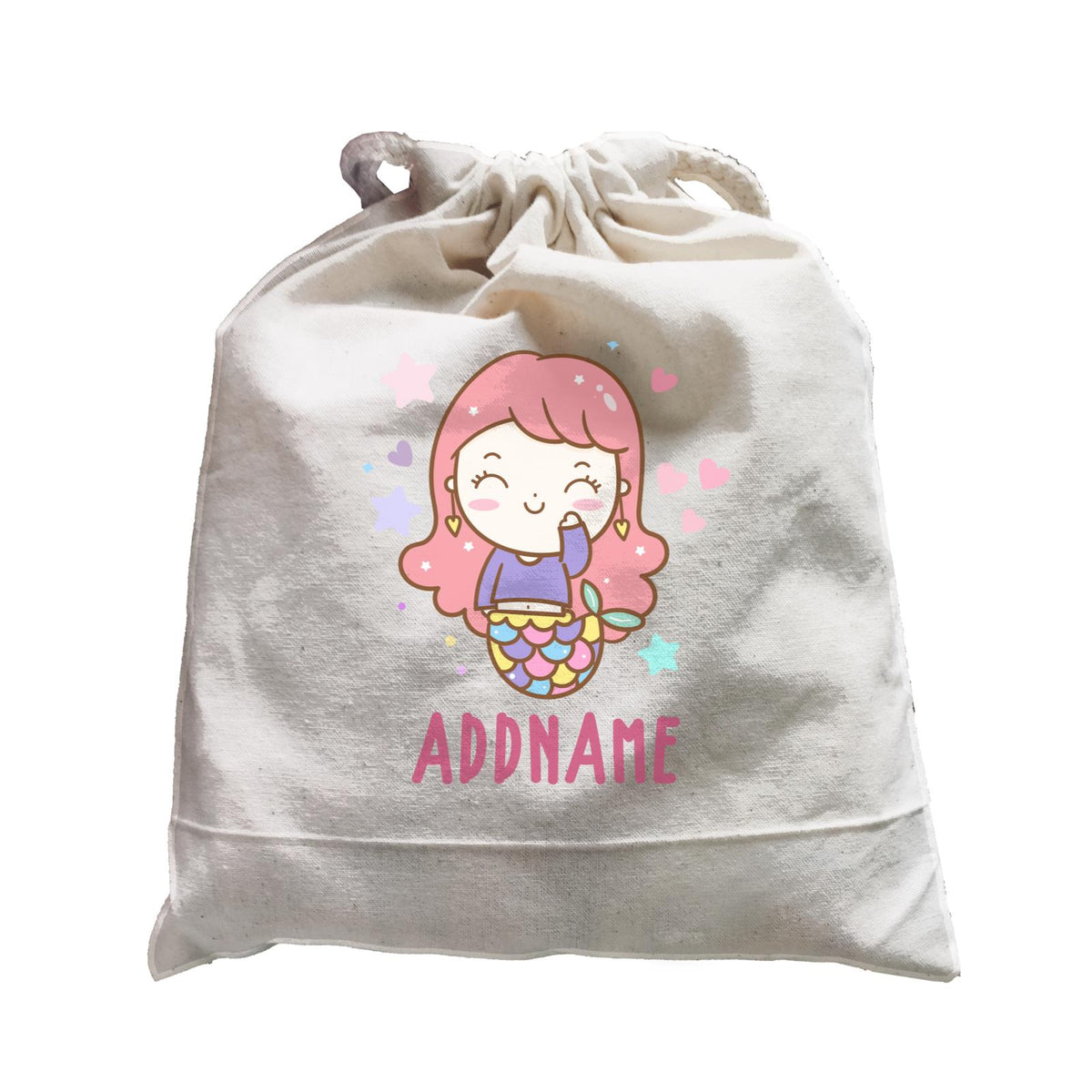 Unicorn And Princess Series Cute Happy Waving Mermaid Girl Addname Satchel