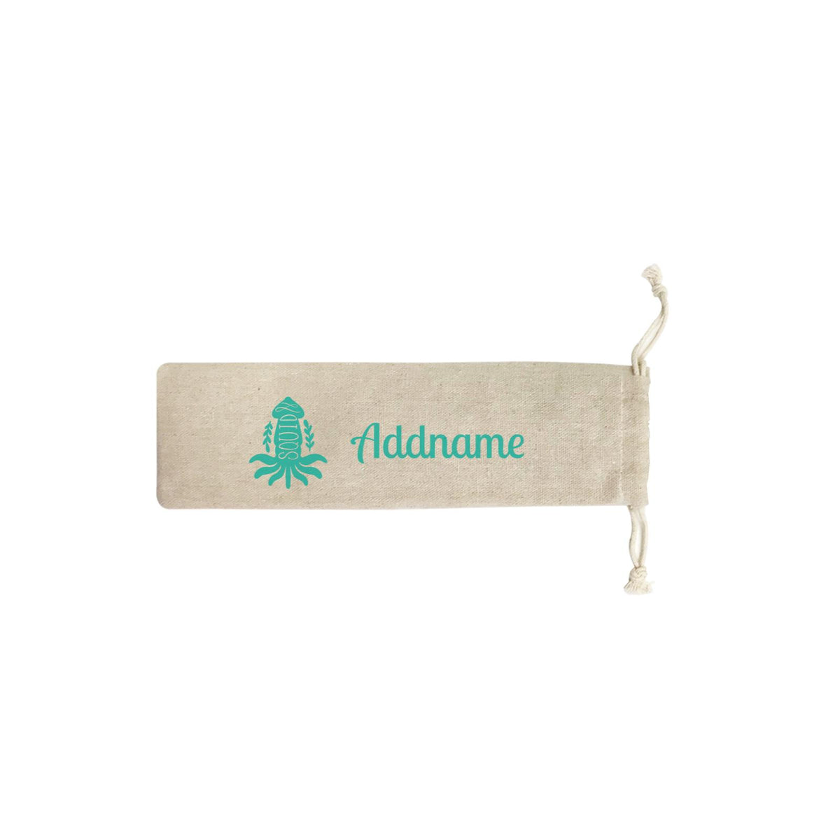 Sea Animal Silhouettes Squid Addname SB Straw Pouch (No Straws included)