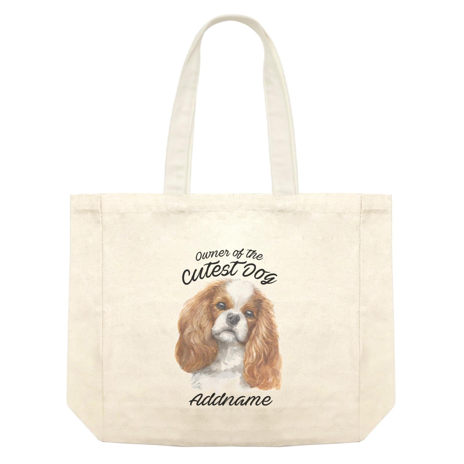 Watercolor Dog Owner Of The Cutest Dog King Charles Spaniel Curly Addname Shopping Bag