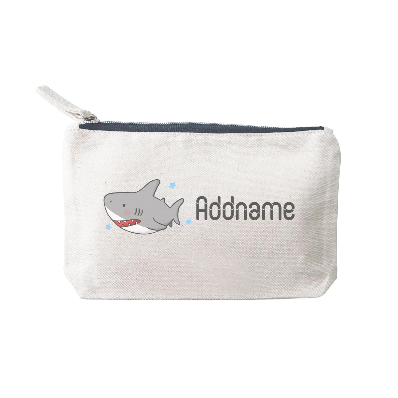 Cute Hand Drawn Style Shark Addname SP Stationery Pouch 2