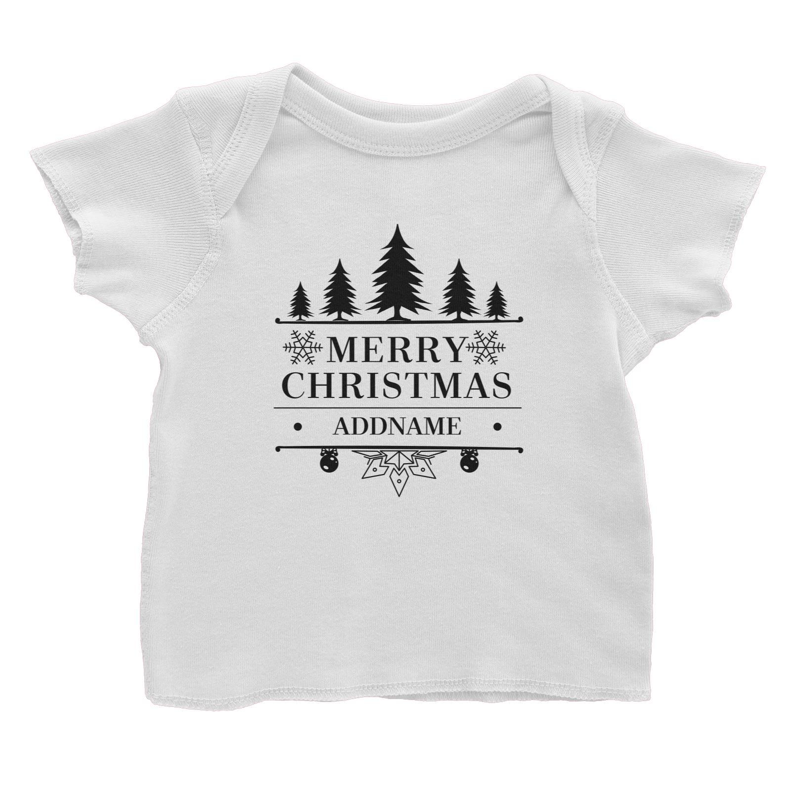 Christmas Merry Christmas Tree Addname Baby T-Shirt