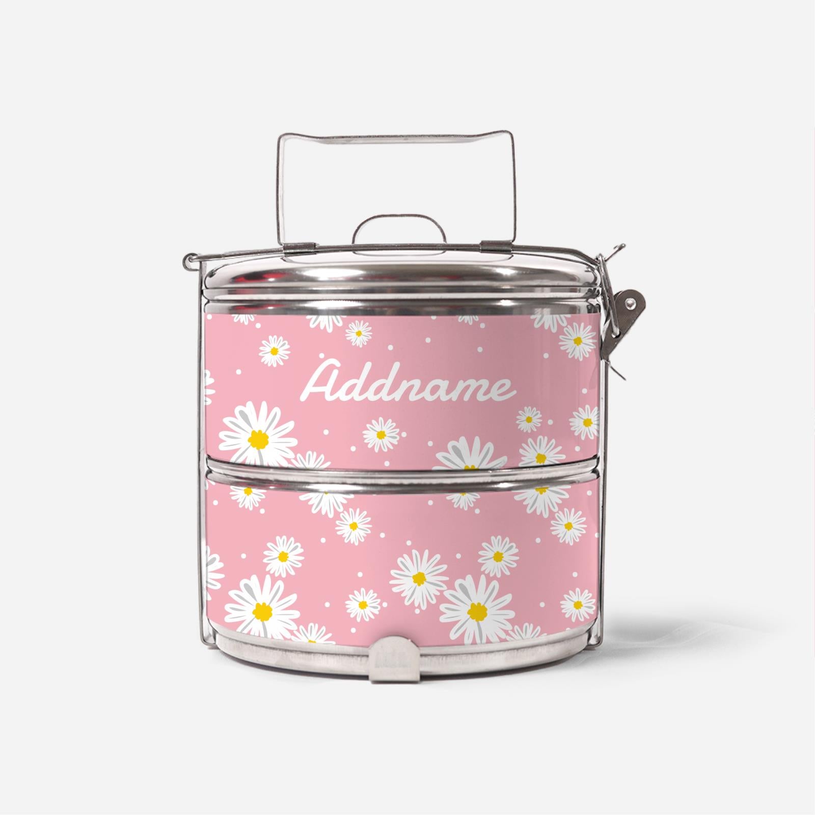 Daisy Series Standard Two Tier Tiffin Carrier - Blush