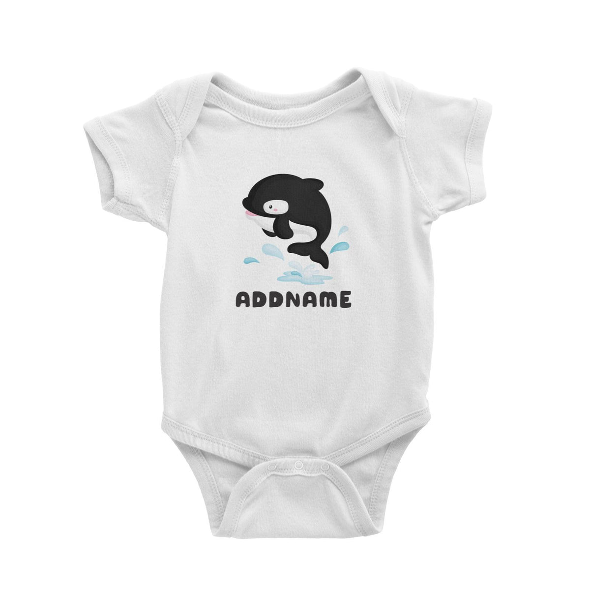 Birthday Winter Animals Orca Addname Baby Romper