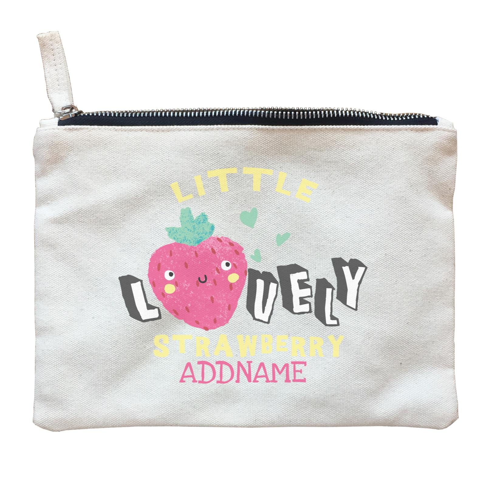 Little Lovely Strawberry Addname Zipper Pouch