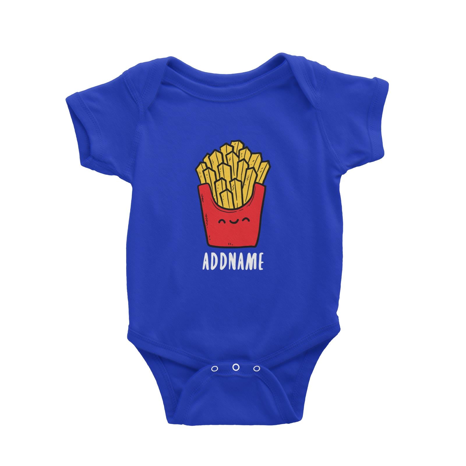 Fast Food Fries Addname Baby Romper  Matching Family Comic Cartoon Personalizable Designs