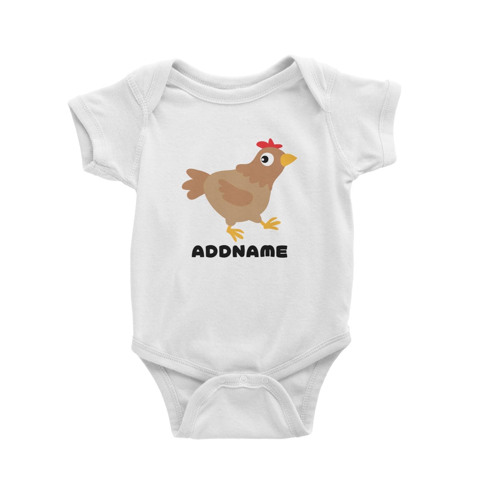 Farm Hen Chicken Addname Baby Romper