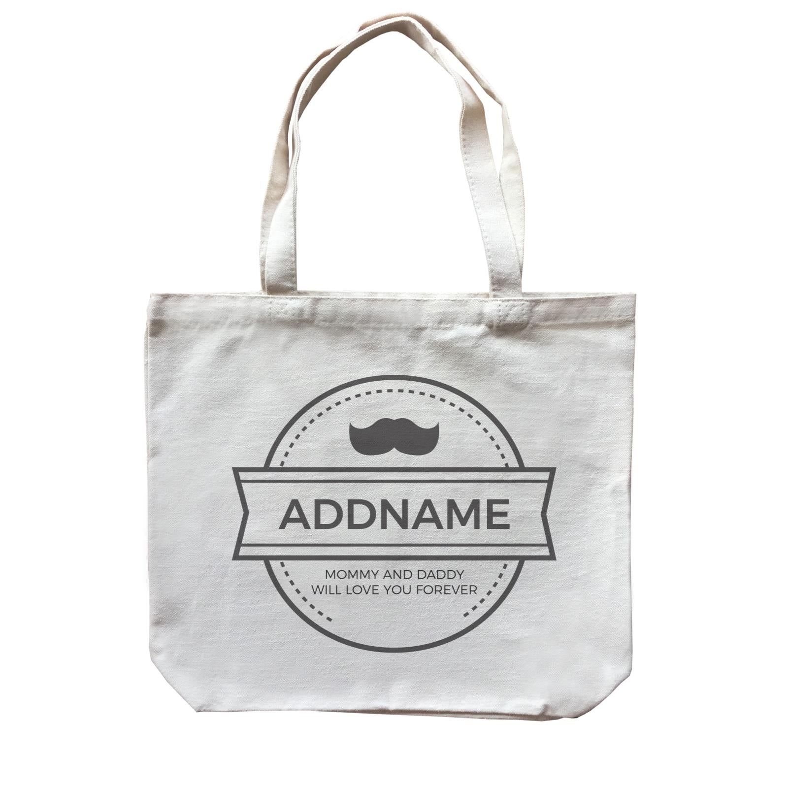 Moustache Emblem Personalizable with Name and Text Canvas Bag