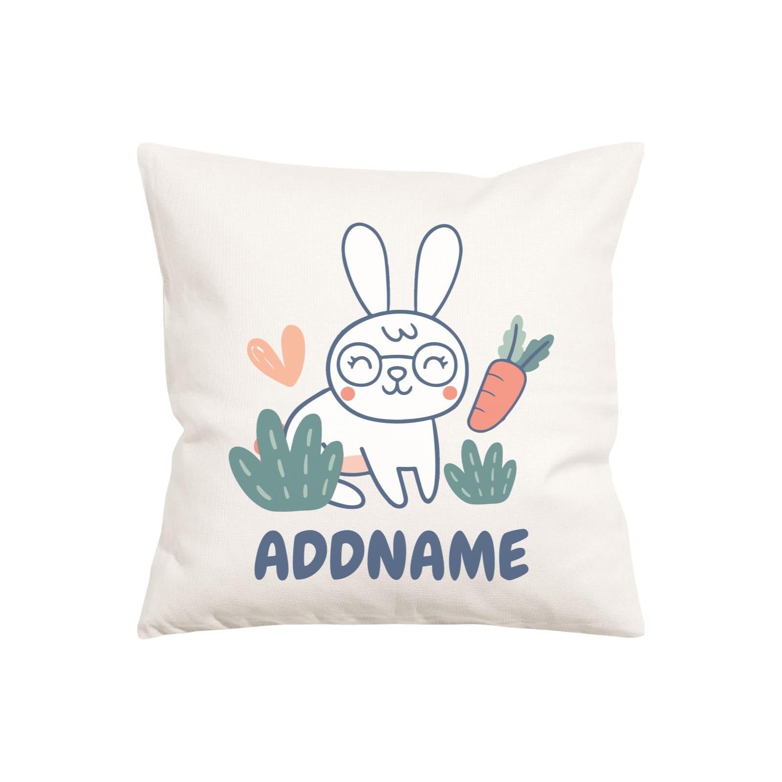 Super Cute Rabbit With Glasses Pillow Cushion