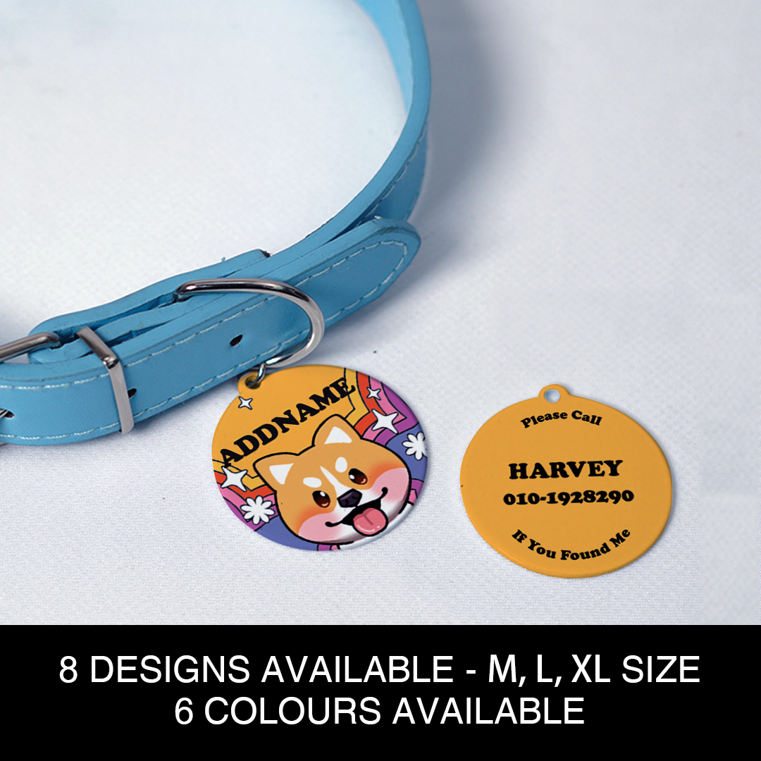 Paw Print Series - Shiba Medium Dog Pet Pendant with Collar