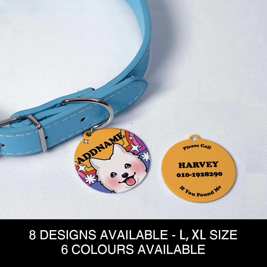 Paw Print Series - Samoyed Large Dog Pet Pendant with Collar