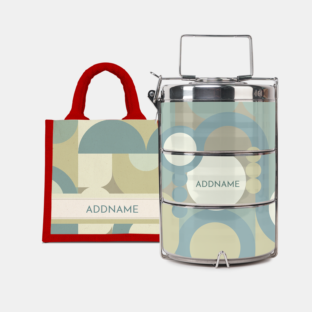 Ryn Series - Pandan - Lunch Tote Bag with Three-Tier Tiffin Carrier