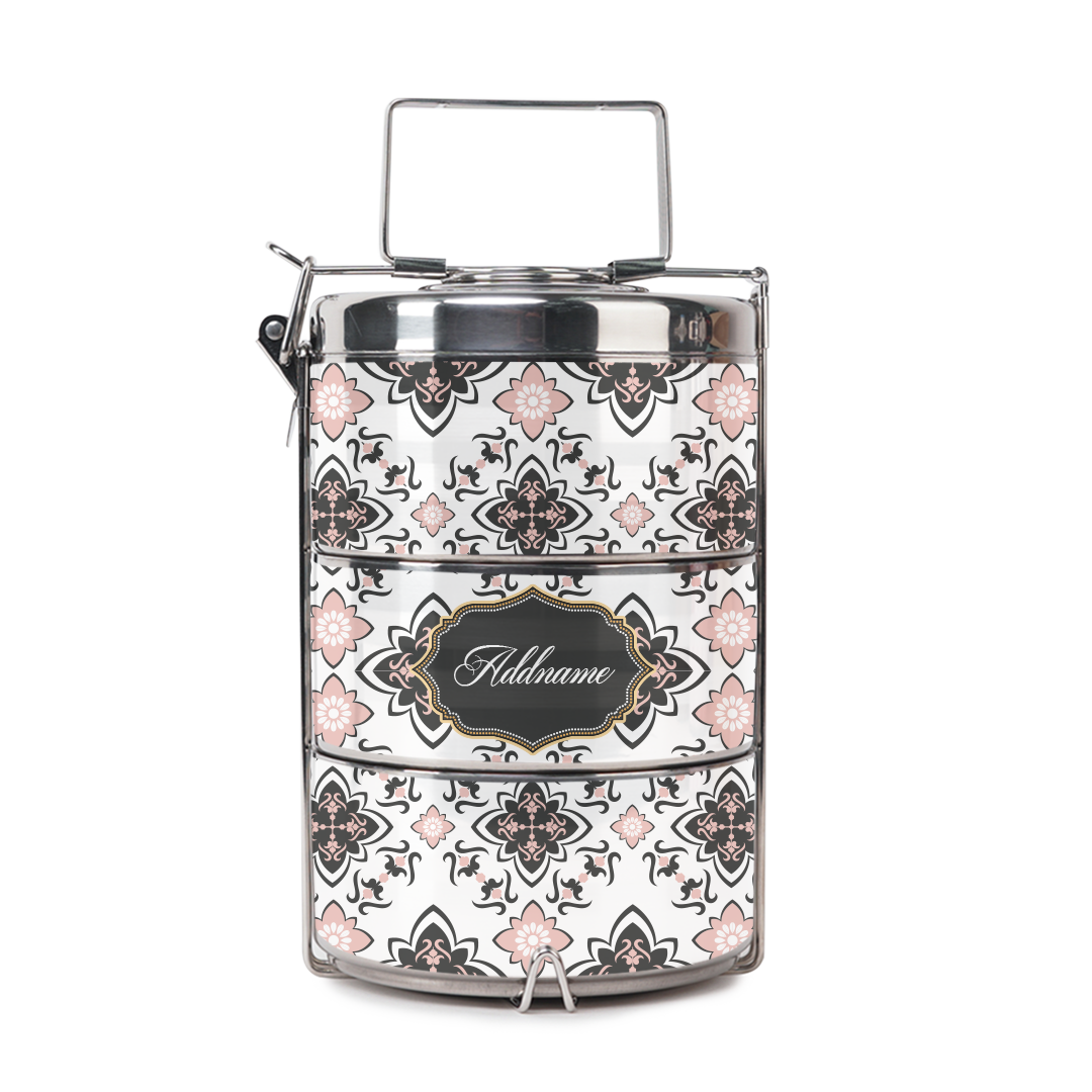 Dusty Pink Mosaic Tiffin Carrier