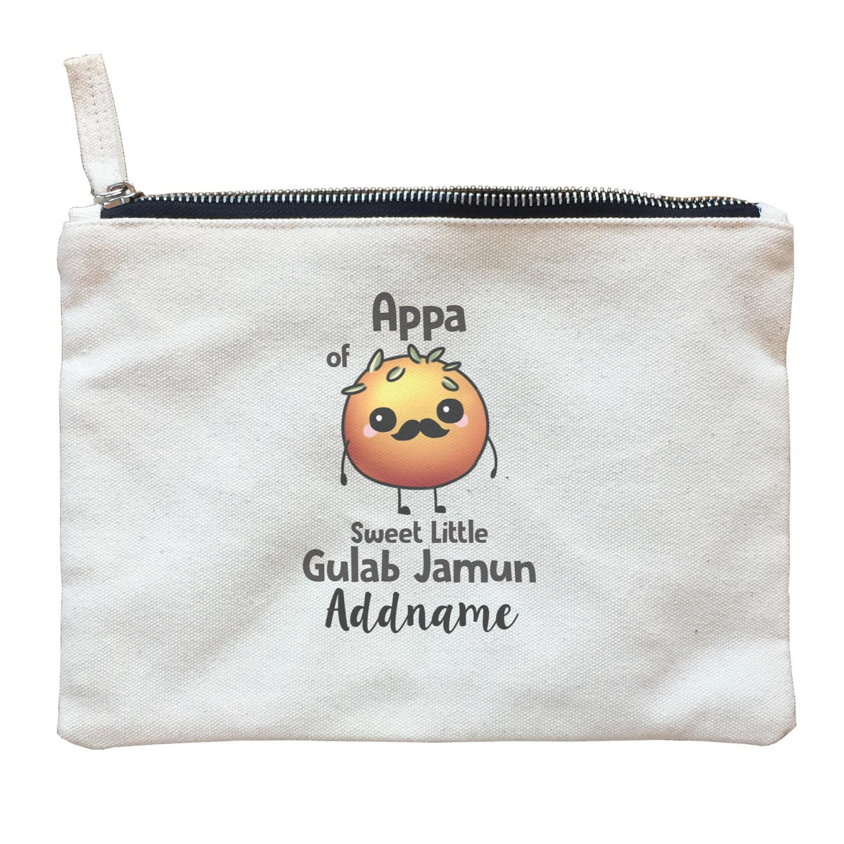 Deepavali Cute Appa Gulab Jamun Addname Zipper Pouch