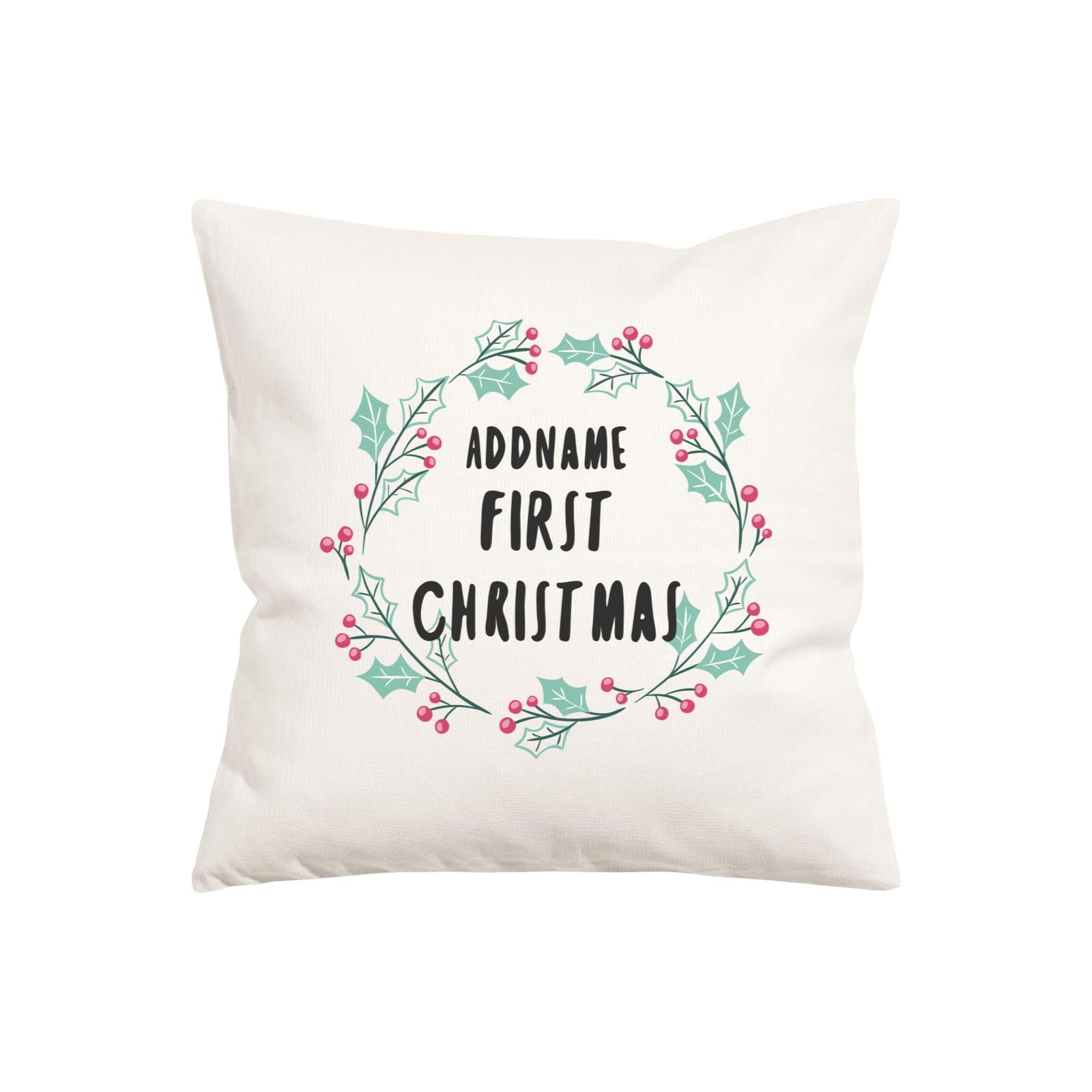 Xmas Christmas Wreath with Leaves Pillow Pillow Cushion