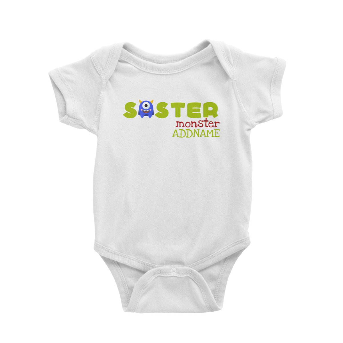 Blue Sister Monster Addname Baby Romper