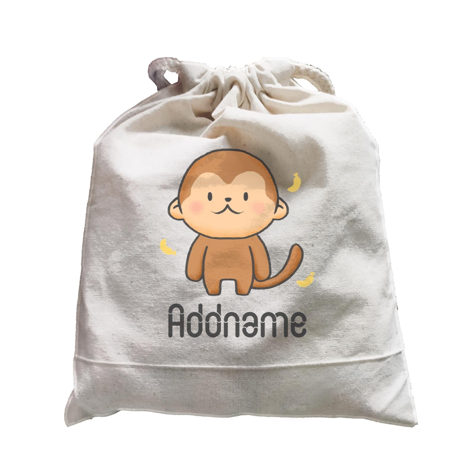 Cute Hand Drawn Style Monkey Addname Satchel