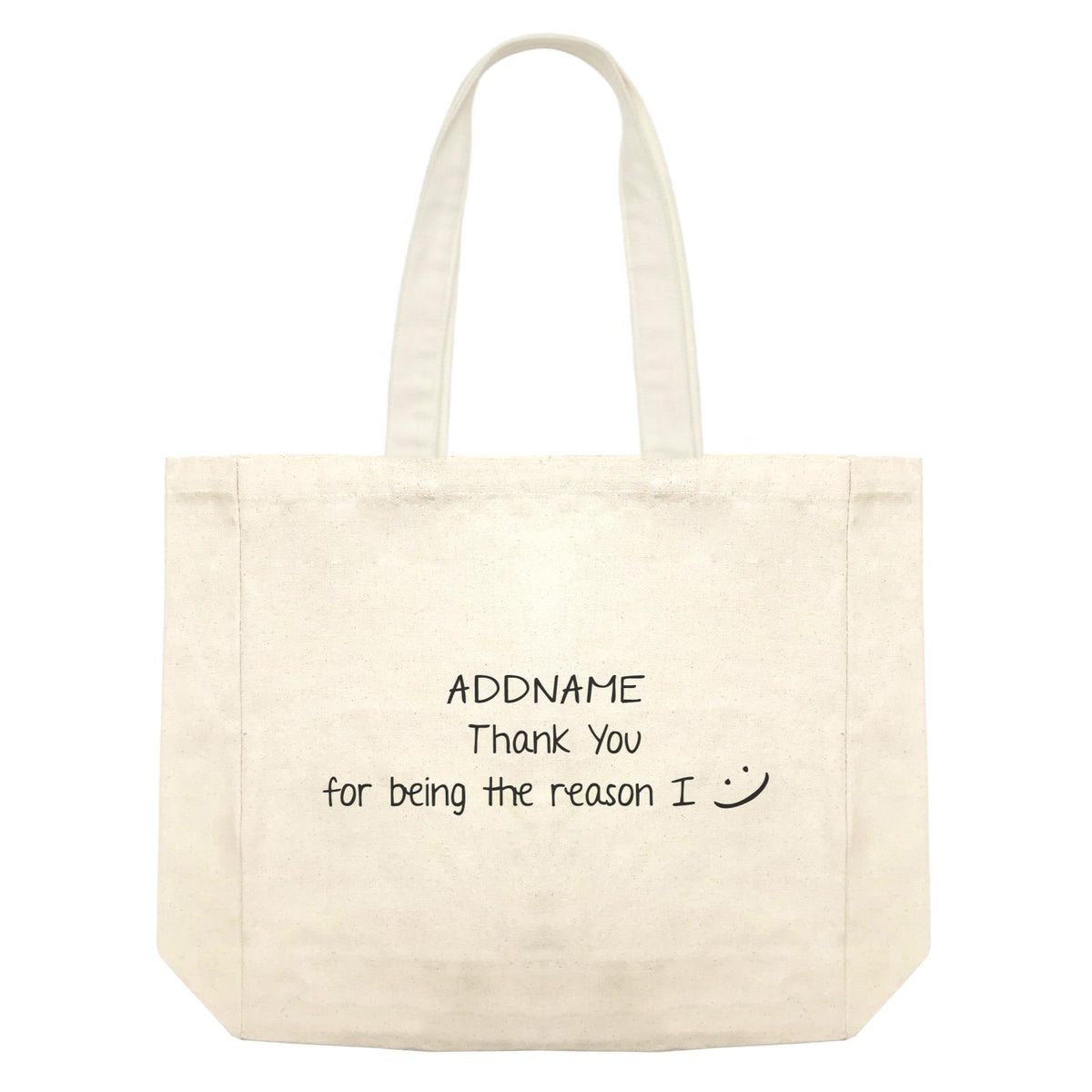 Best Friends Quotes Addname Thank You For Being The Reason I Smiley Face Shopping Bag