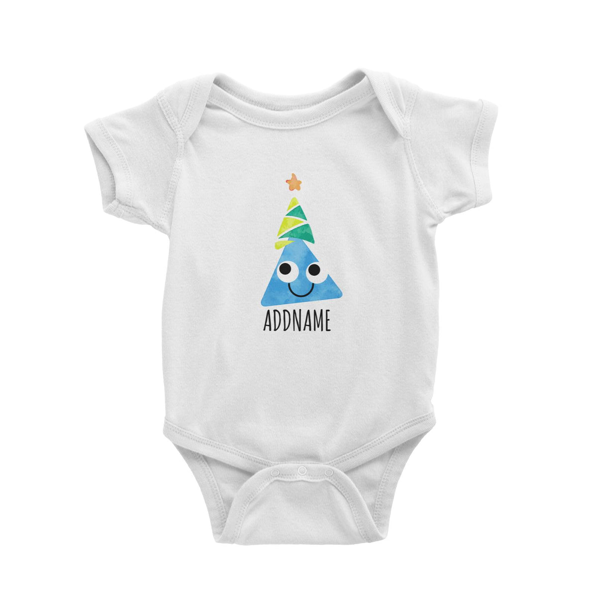 Watercolour Birthday Party Blue Shape White White Baby Romper