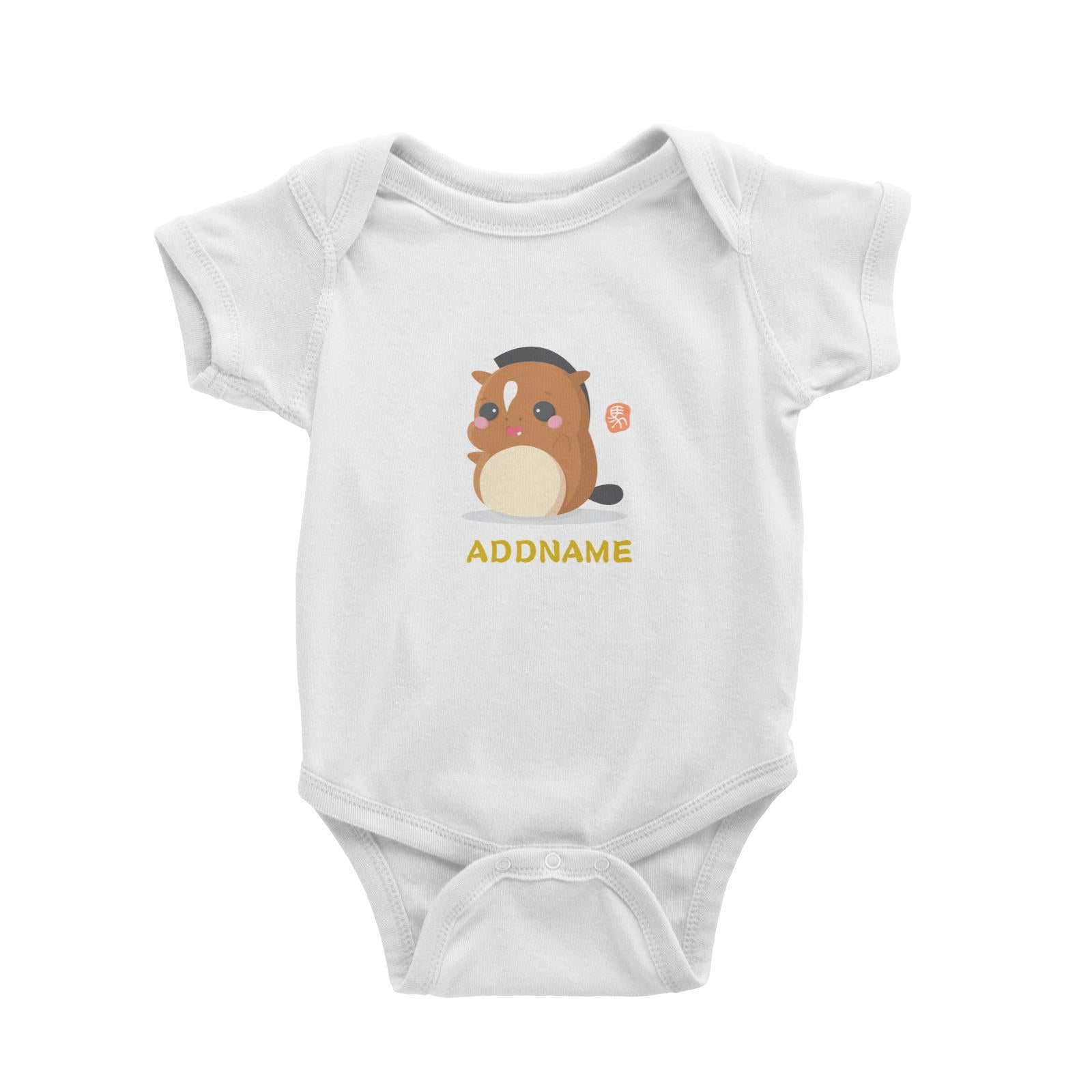 Chinese New Year Cute Twelve Zodiac Animals Horse Addname Baby Romper