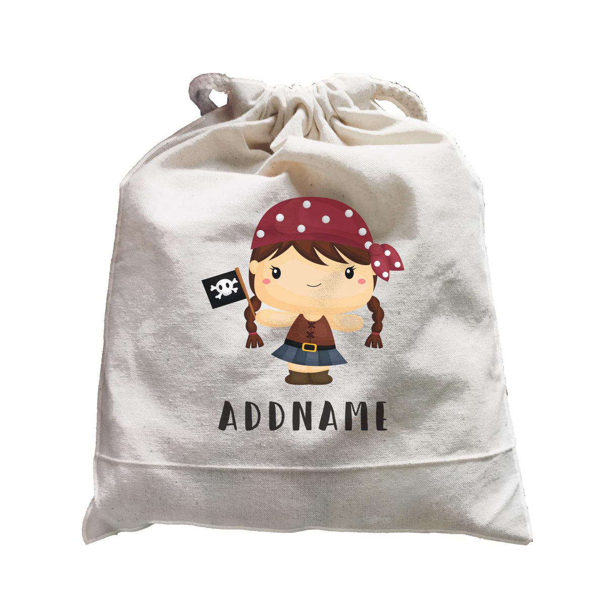 Birthday Pirate Girl Crew Holding Pirate Flag Addname Satchel