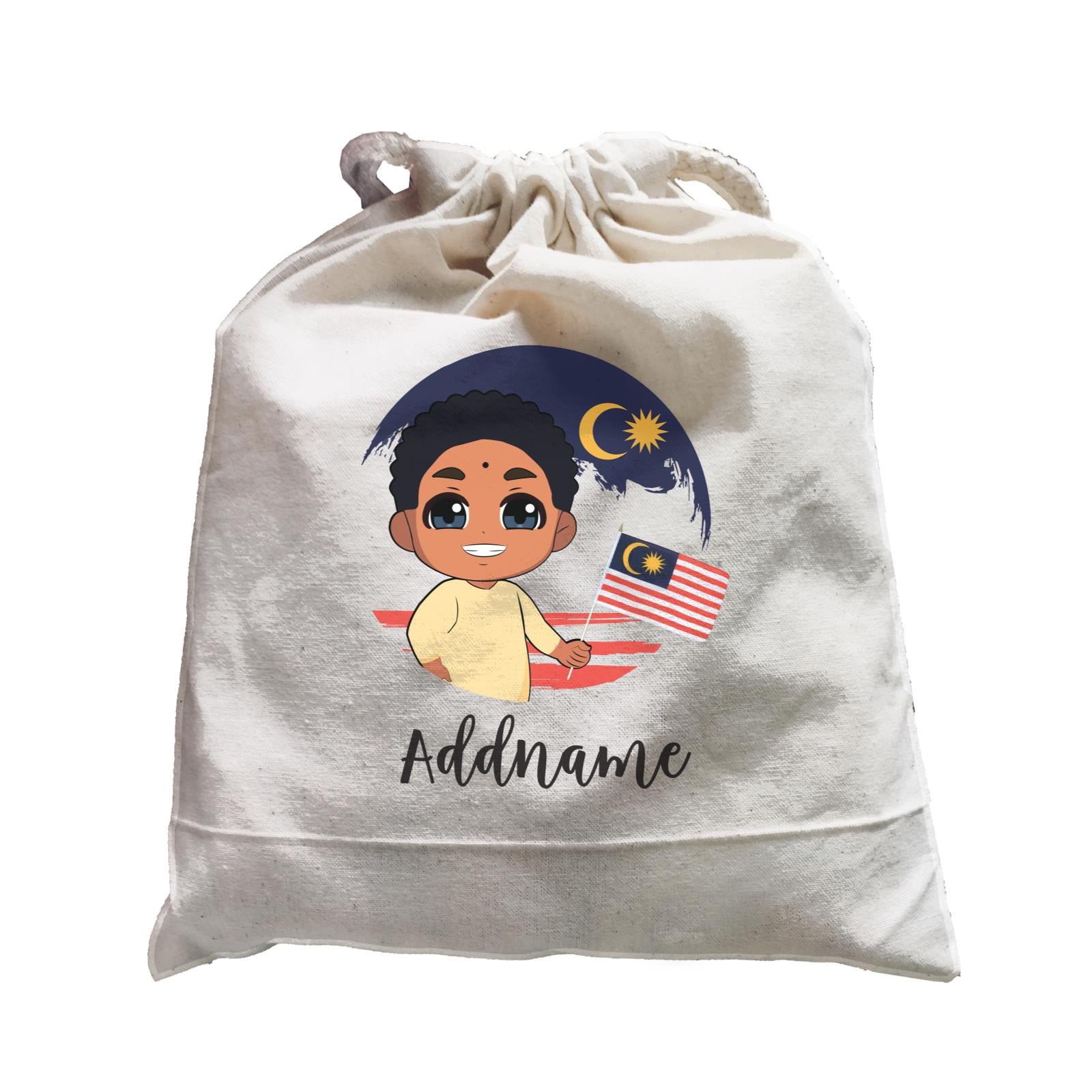 Merdeka Series Round Flag Indian Boy Addname Satchel