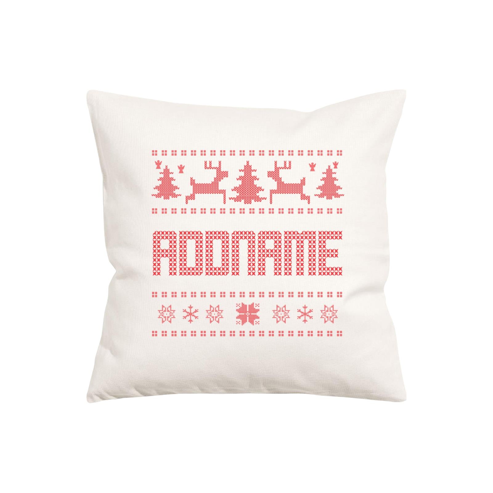 Christmas Sweater Design Addname Pillow Cushion