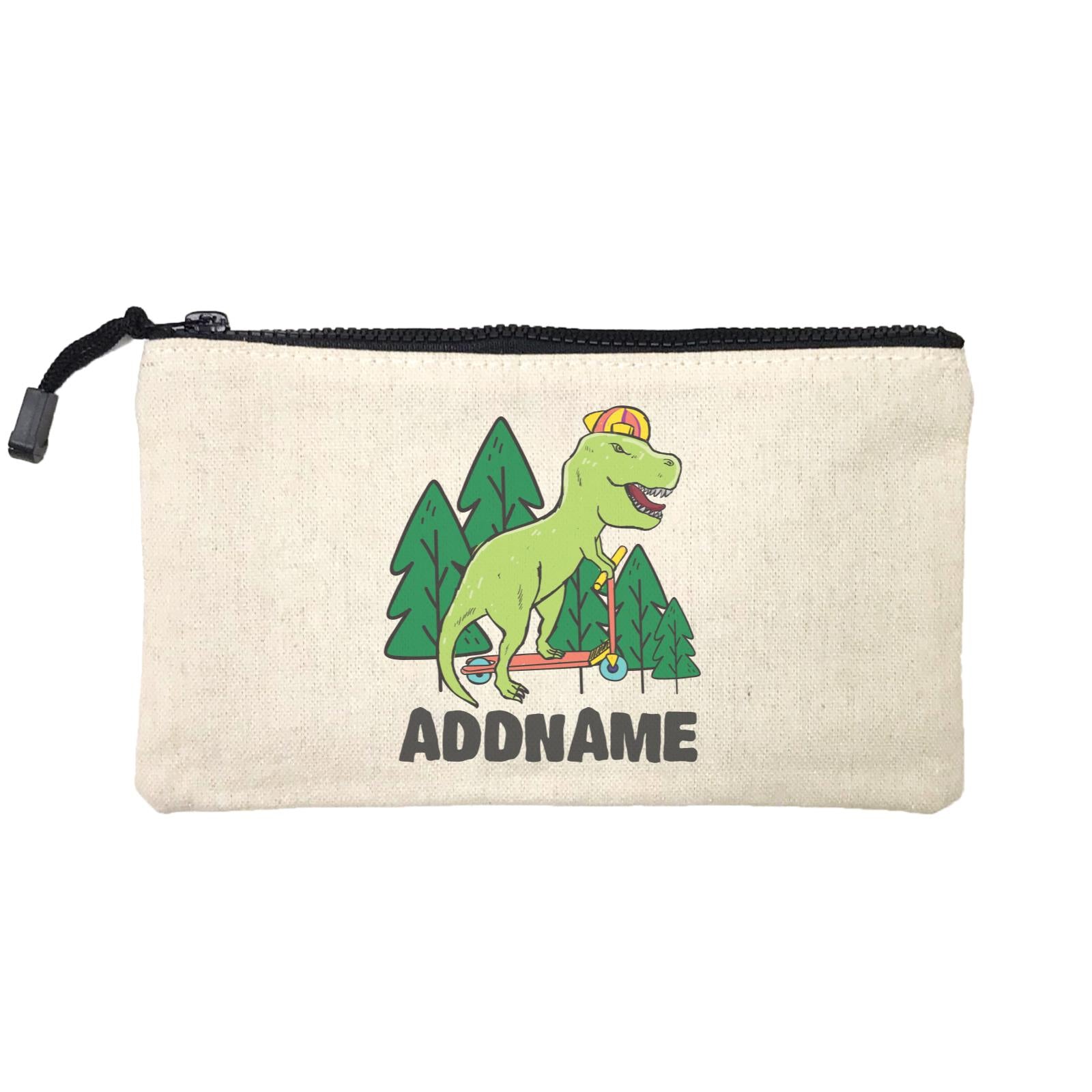 Super Cute Dinosaur Rides Scooter Into Woods Mini Accessories Stationery Pouch