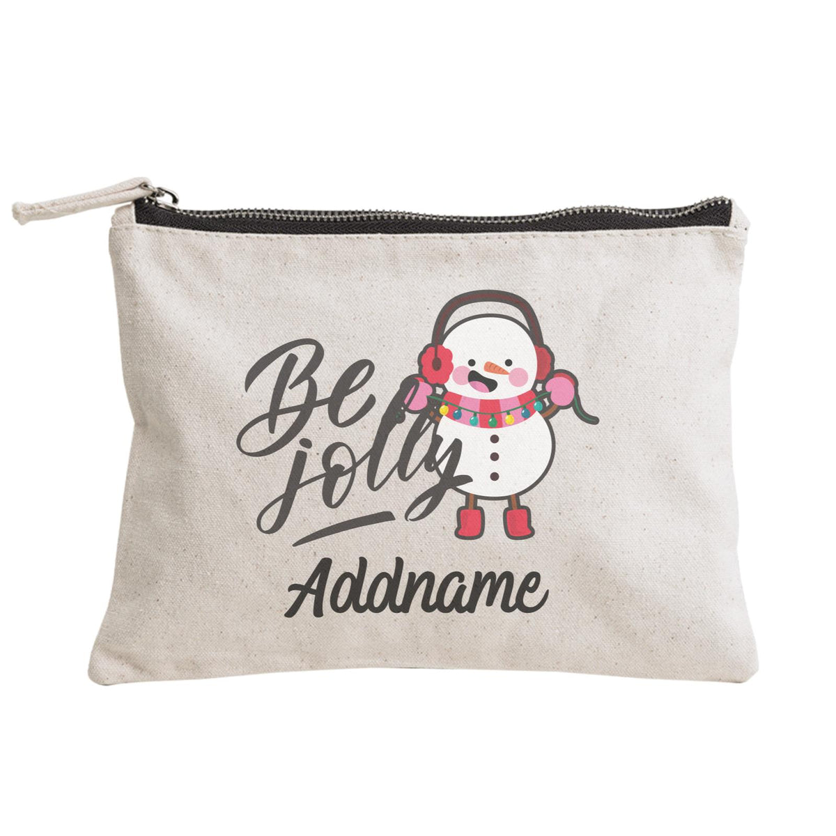 Christmas Series Happy Snowman Be Jolly Zipper Pouch