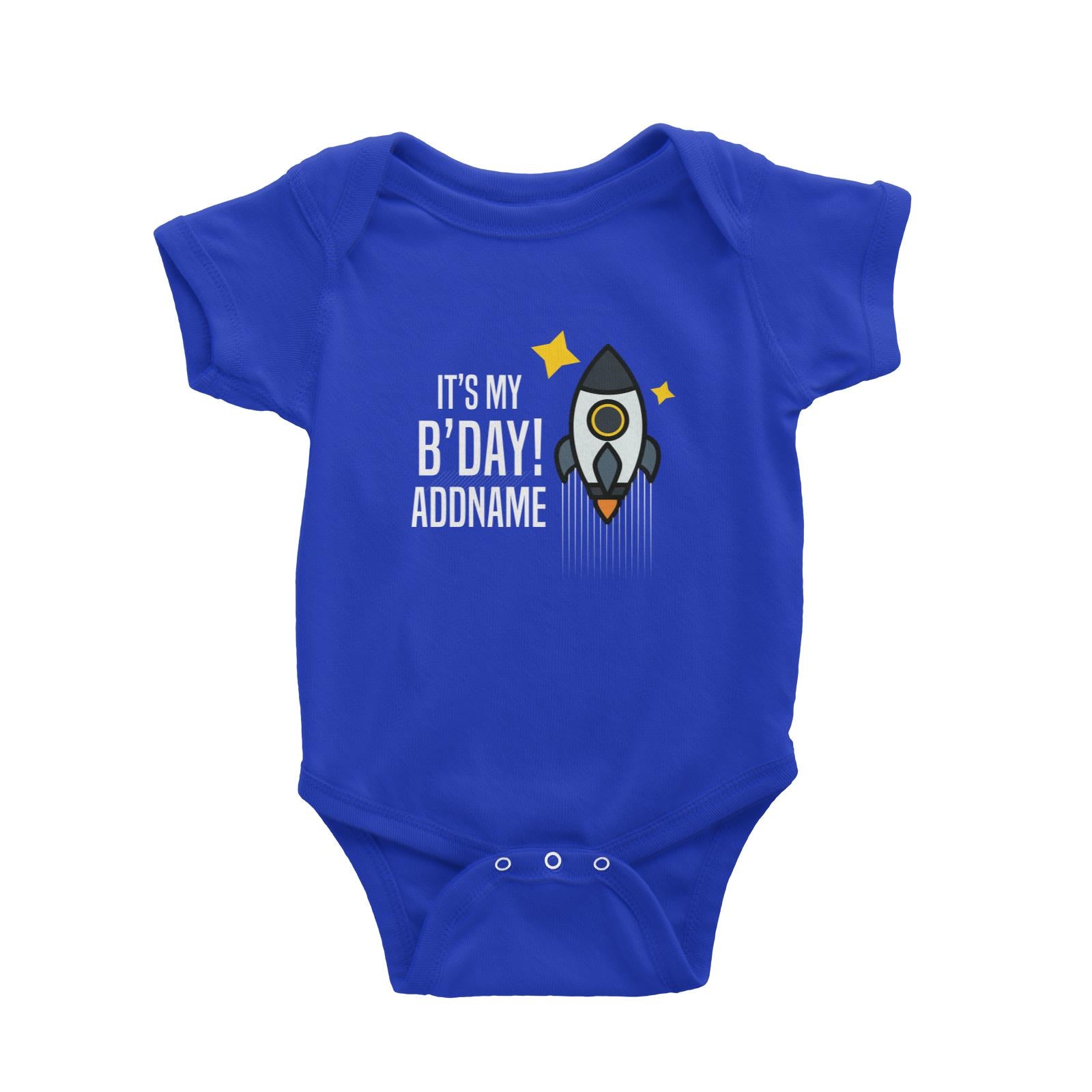 Birthday Flying Rocket To Galaxy It's My B'day Addname Baby Romper