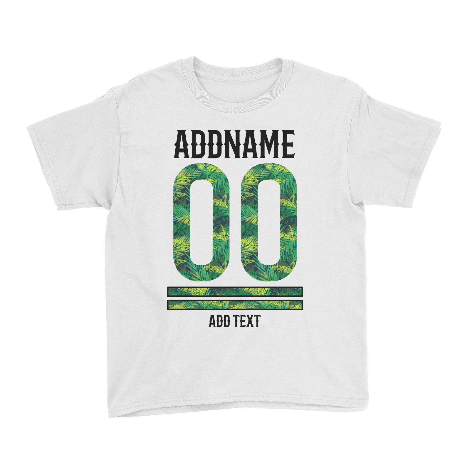 Palm Leaves Pattern Jersey Personalizable with Name Number and Text Kid's T-Shirt