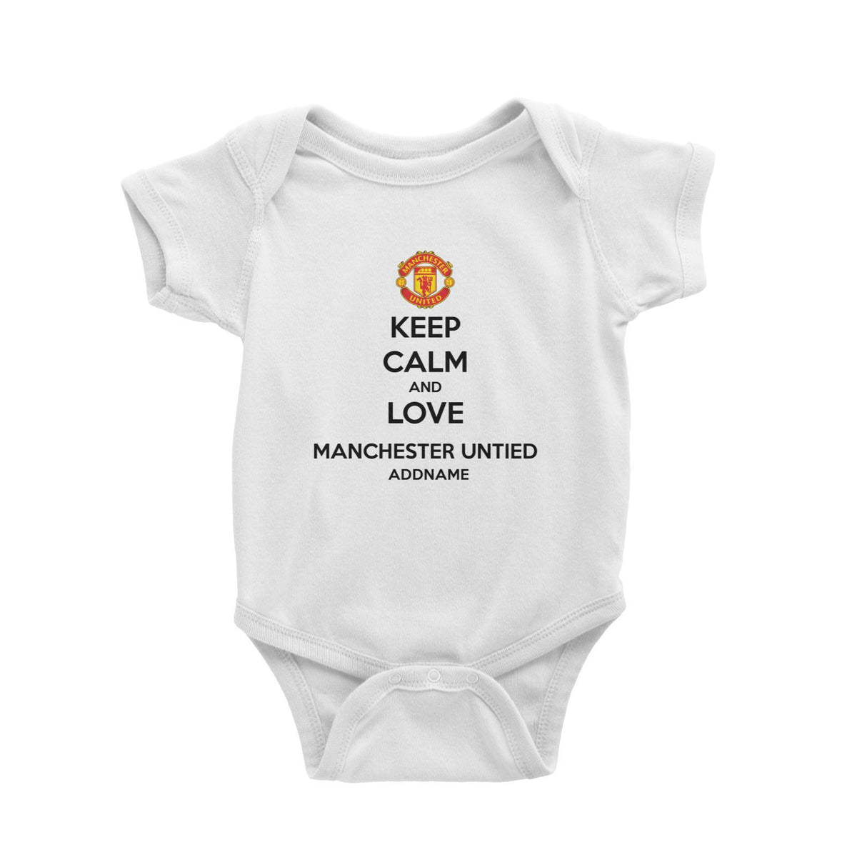 Manchester United Football Keep Calm And Love Series Addname Baby Romper