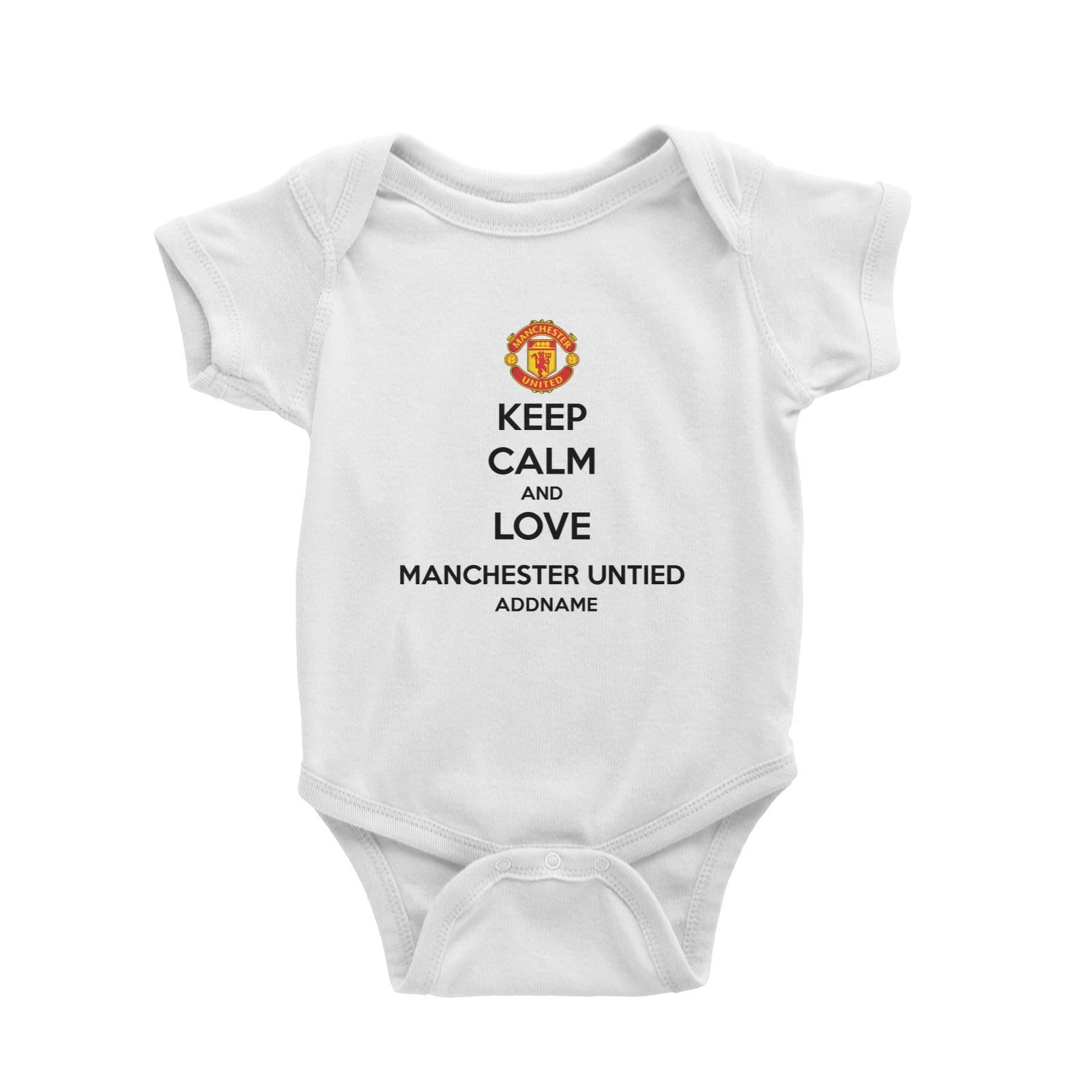 Manchester United Football Keep Calm And Love Series Addname Baby Romper