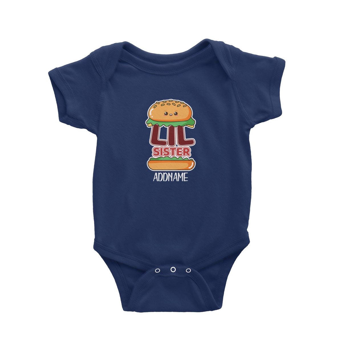 Cute Burger Little Sister Baby Romper
