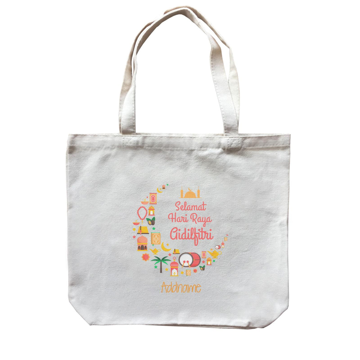 Raya Moon Raya Icons Selamat Hari Aidilfitri Addname Accessories Canvas Bag