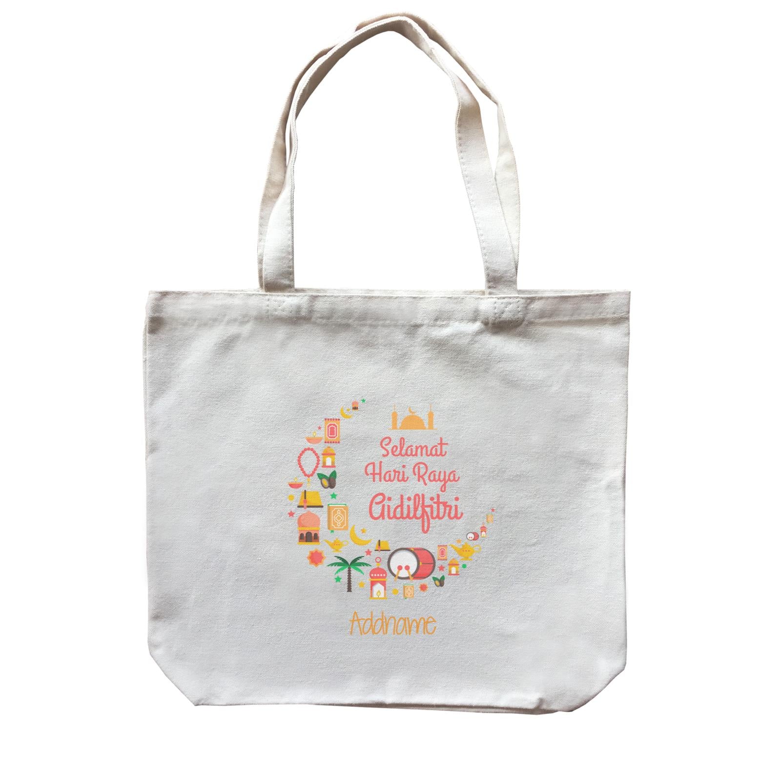 Raya Moon Raya Icons Selamat Hari Aidilfitri Addname Accessories Canvas Bag
