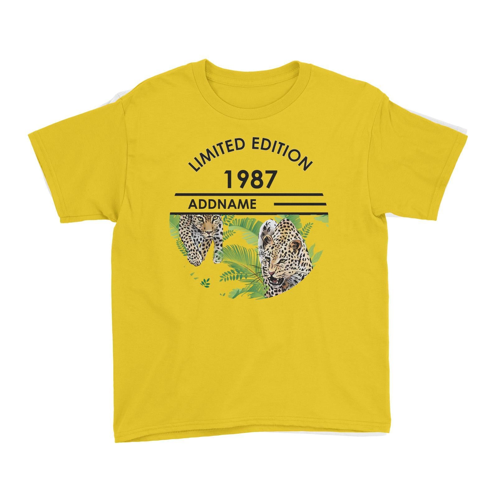 Limited Edition With Leopard Personalizable with Name and Year Kid's T-Shirt