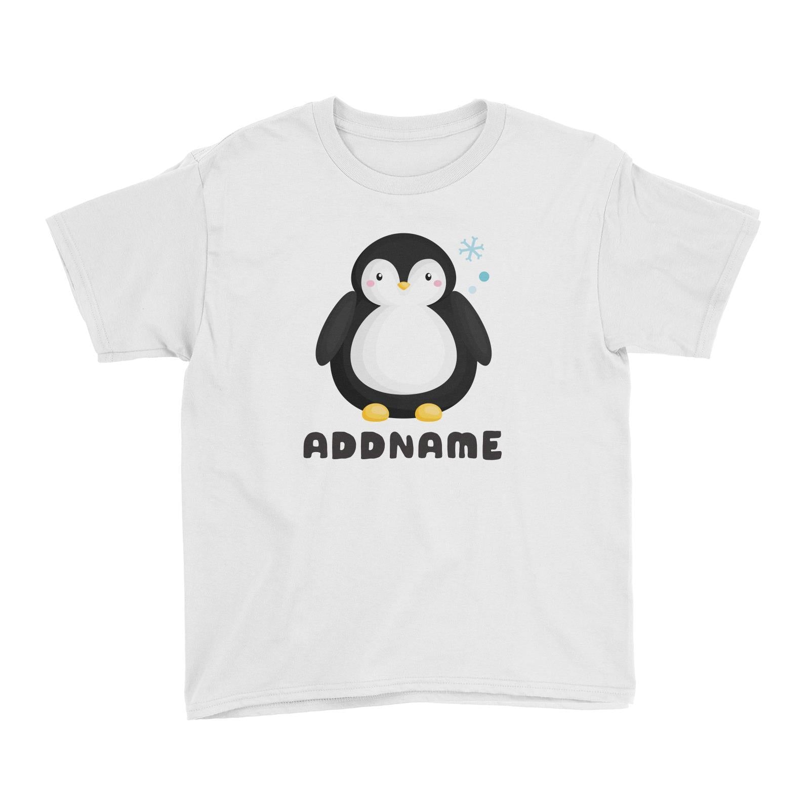 Birthday Winter Animals Big Penguin Addname Kid's T-Shirt