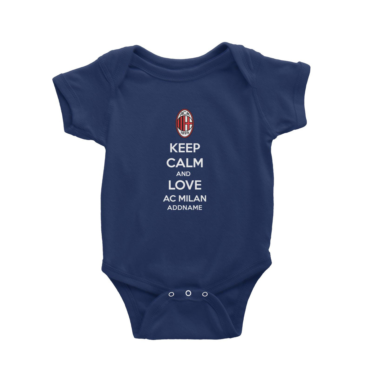 AC Milan Football Keep Calm And Love Serires Addname Baby Romper