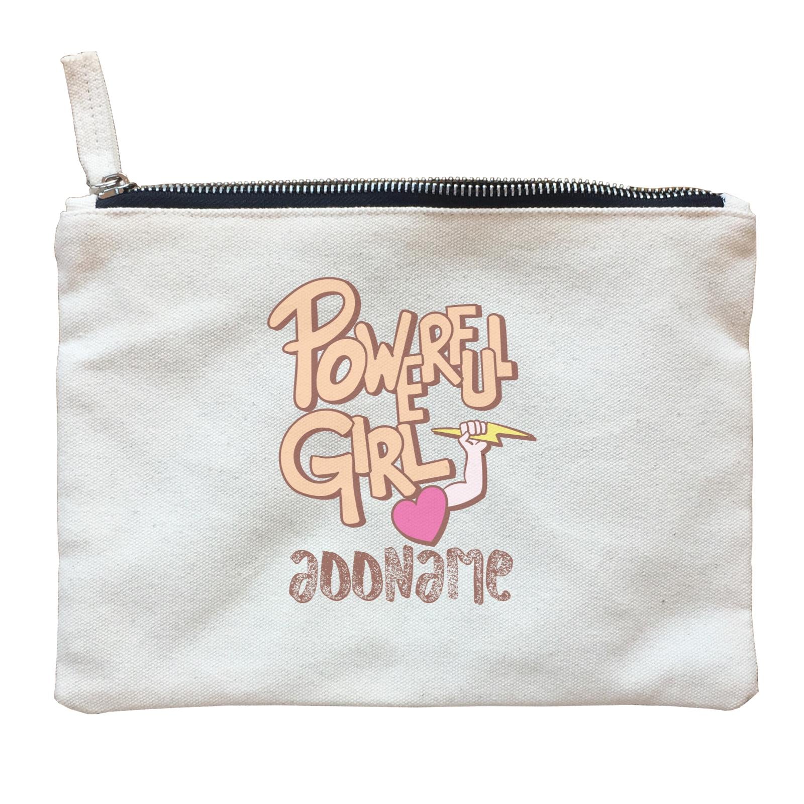 Cool Cute Words Powerful Girl Heart Hold Lightning Addname Zipper Pouch