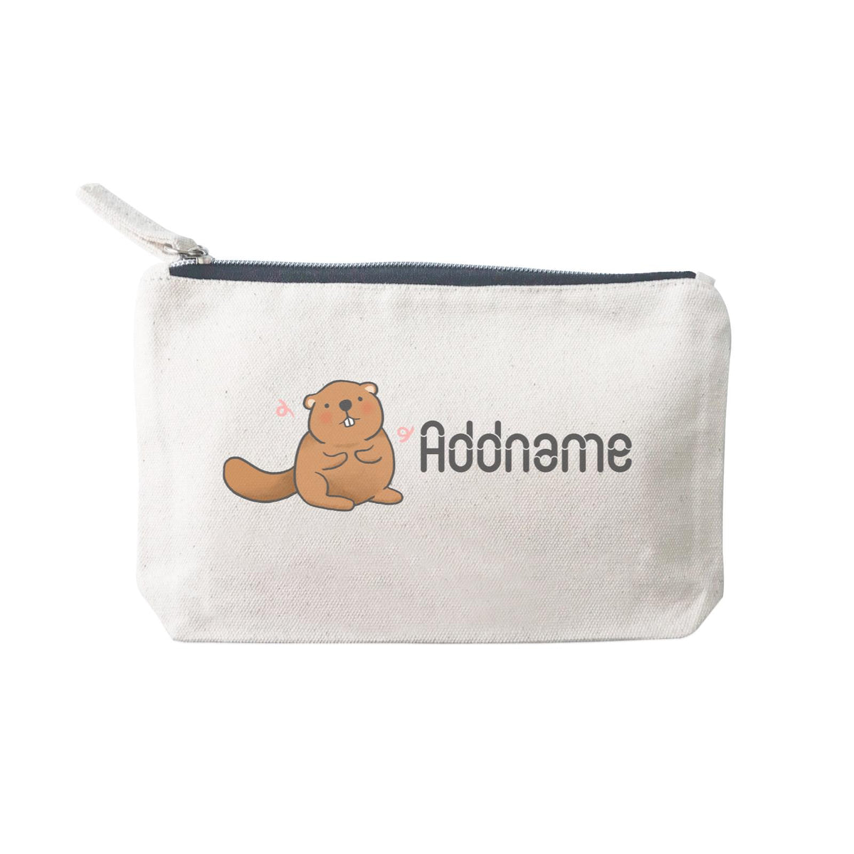 Cute Hand Drawn Style Beaver Addname SP Stationery Pouch 2