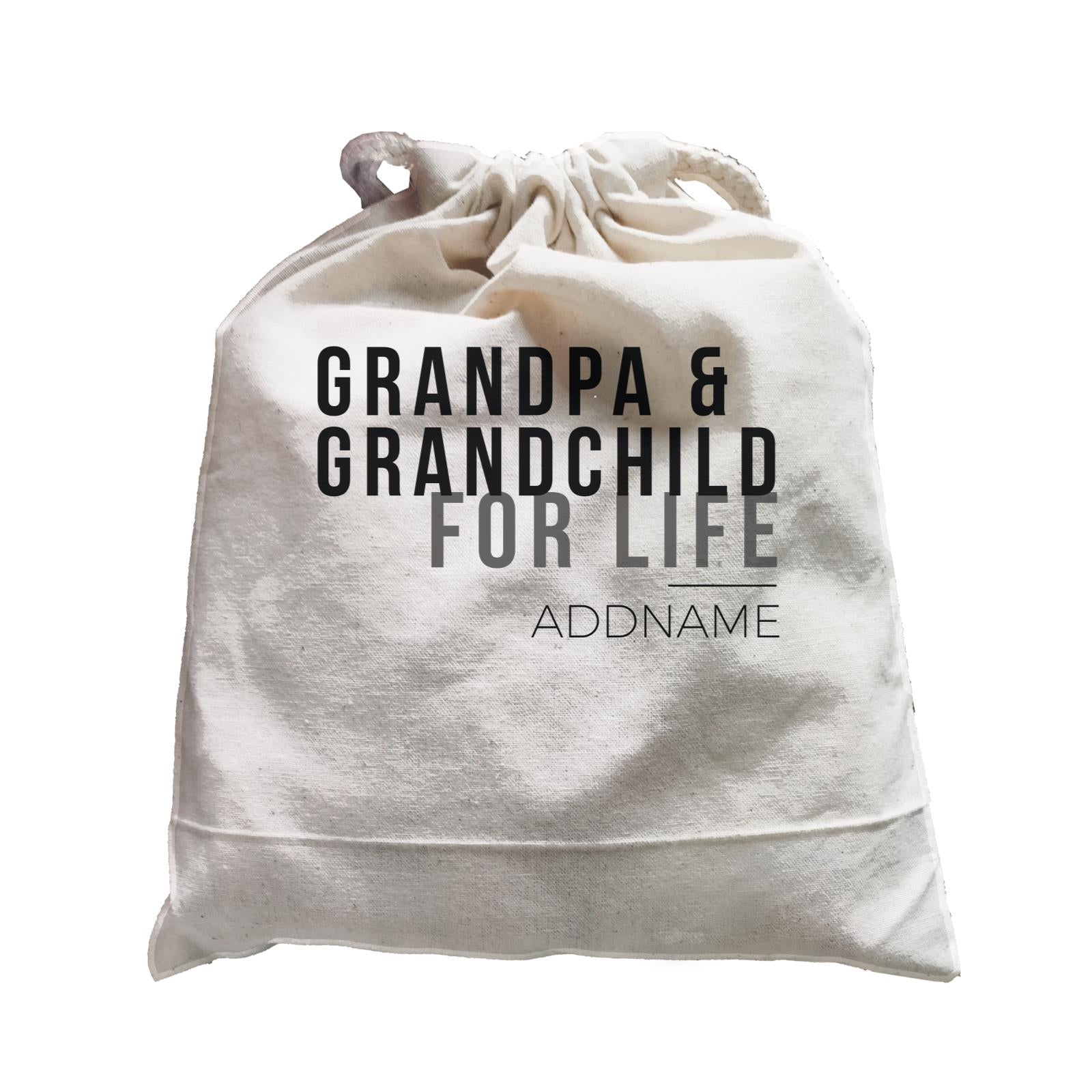 Family For Life Grandpa & Grandchild For Life Addname Satchel