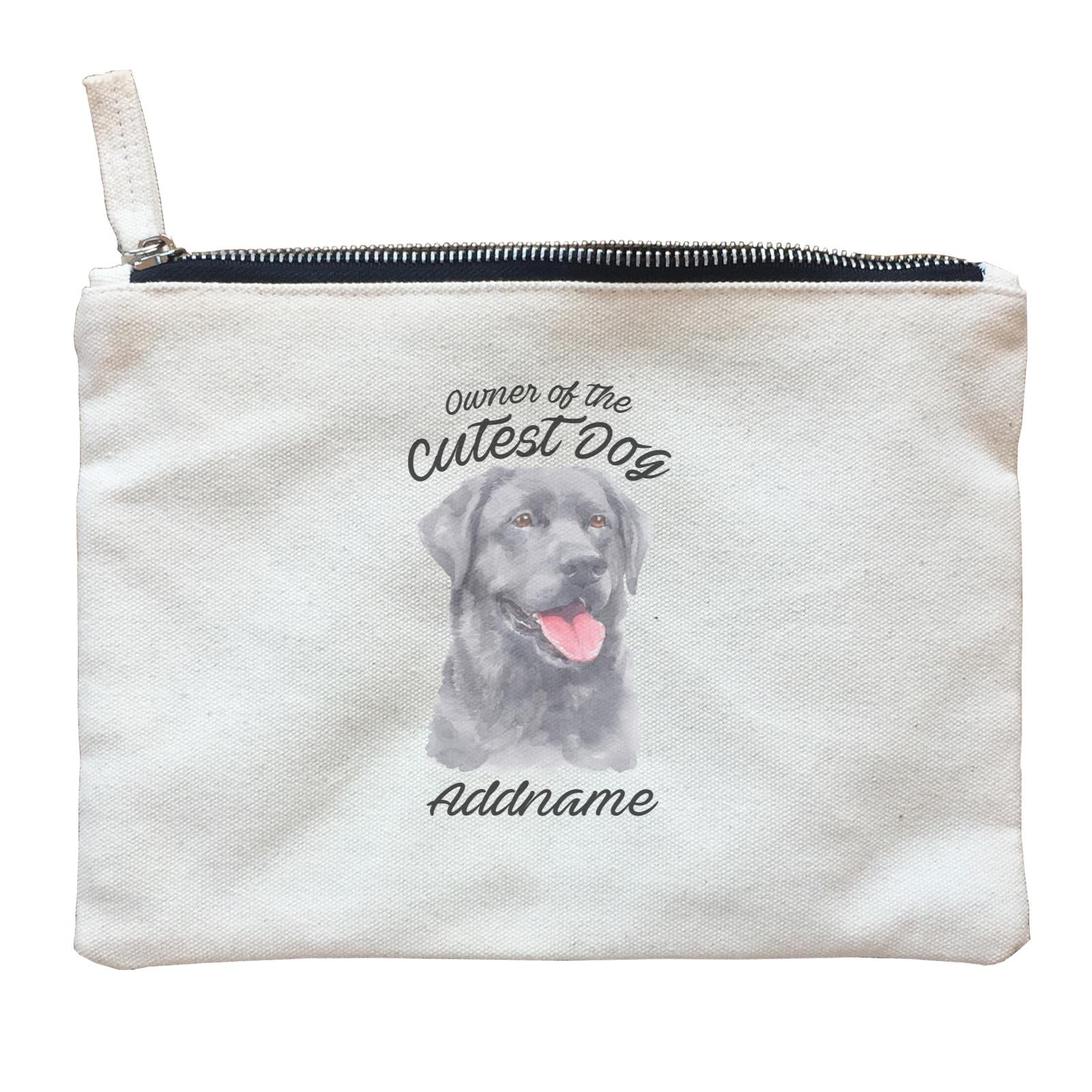 Watercolor Dog Owner Of The Cutest Dog Labrador Black Addname Zipper Pouch