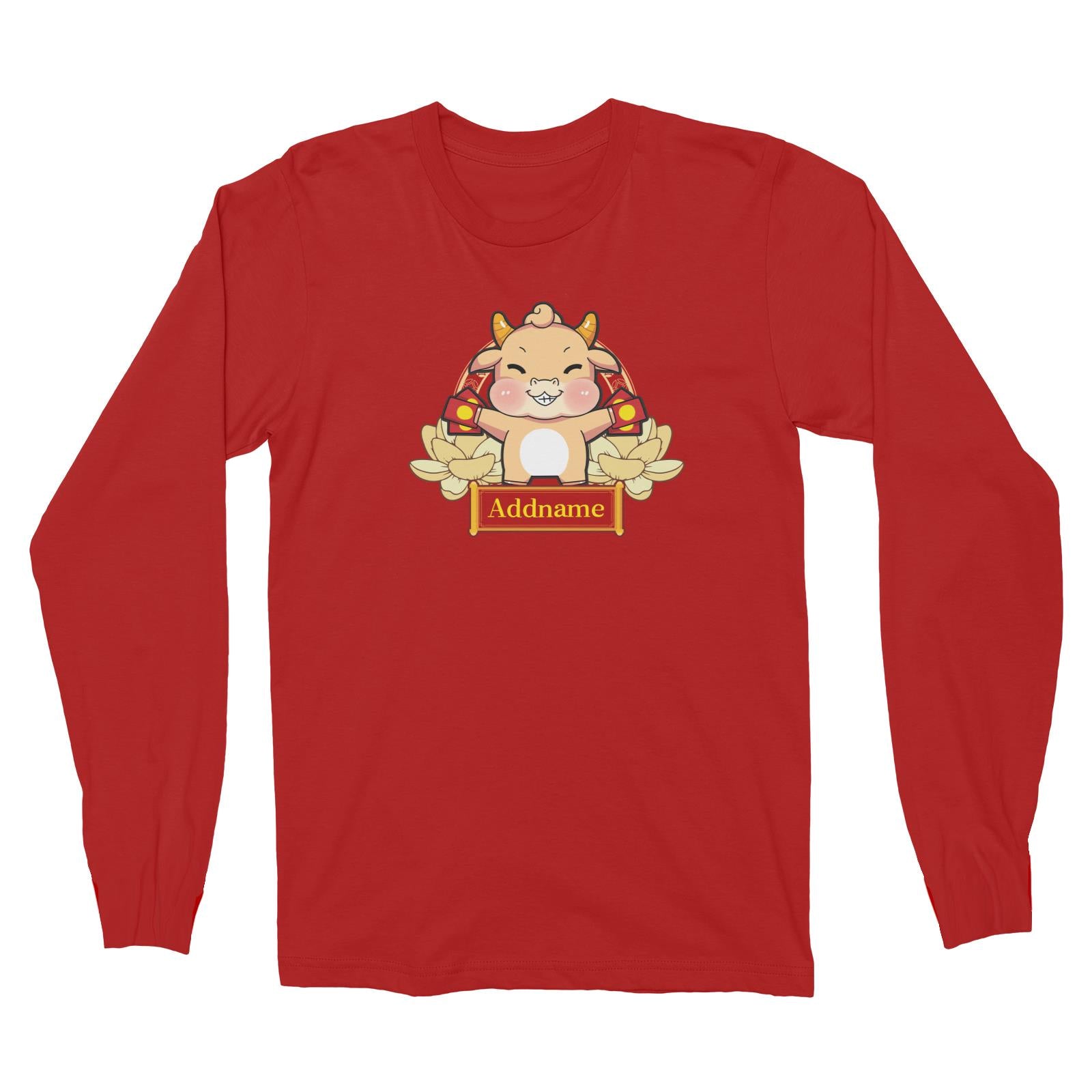 [CNY 2021] Gold Lotus Series Golden Cow with Ang Pow Long Sleeve Unisex T-Shirt