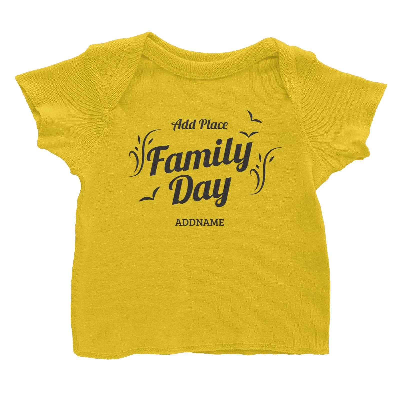 Family Day Flight Birds Icon Family Day Addname And Add Place Baby T-Shirt