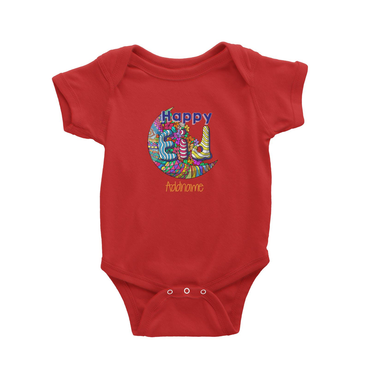 Raya Moon Doodle Moon Happy EID Addname Baby Romper