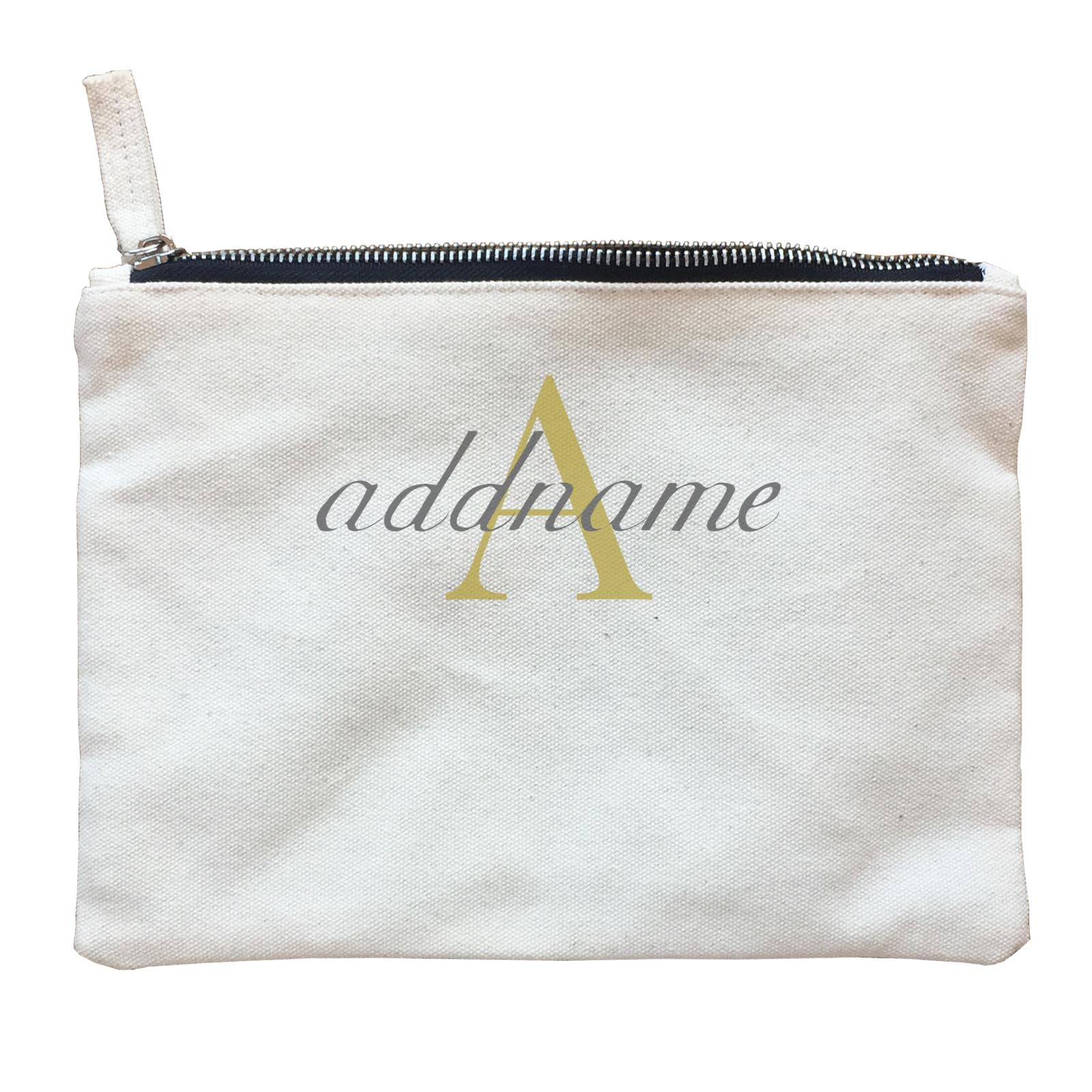Modern Emblem with Add Initial and Addname Accessories Zipper Pouch
