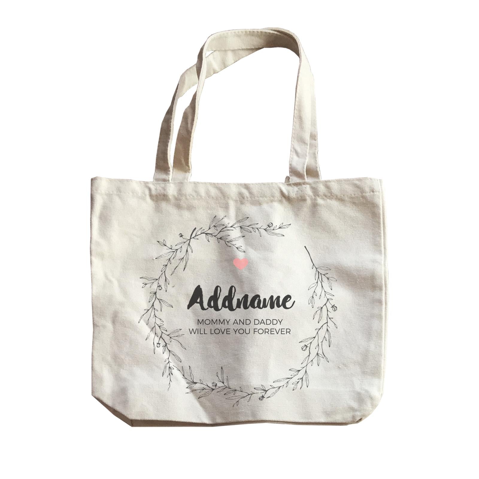 Doodle Wreath Personalizable with Name and Text Canvas Bag