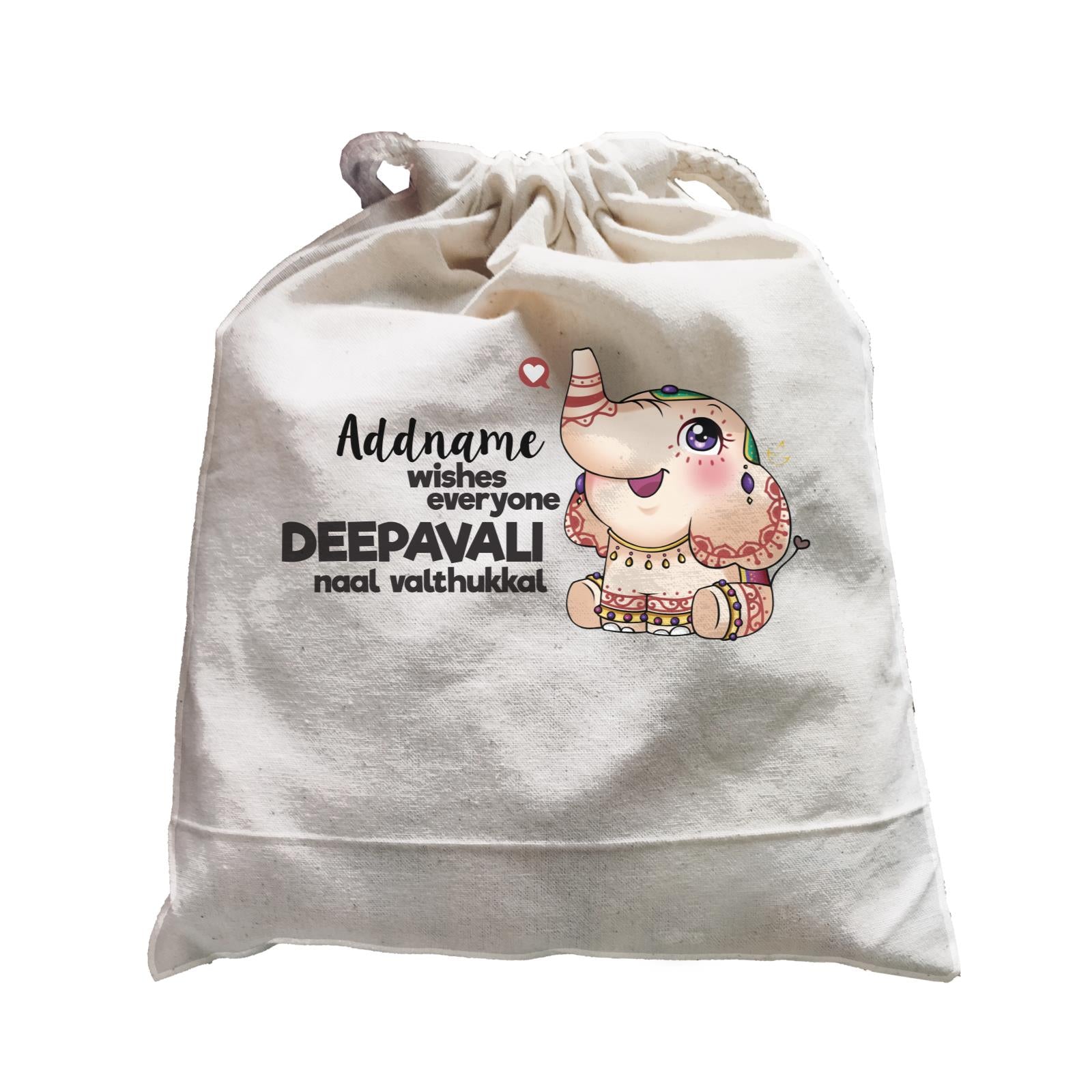 Deepavali Cute Decorative Ganesha Wishes Everyone Deepavali Naal Valthukal Addname Satchel