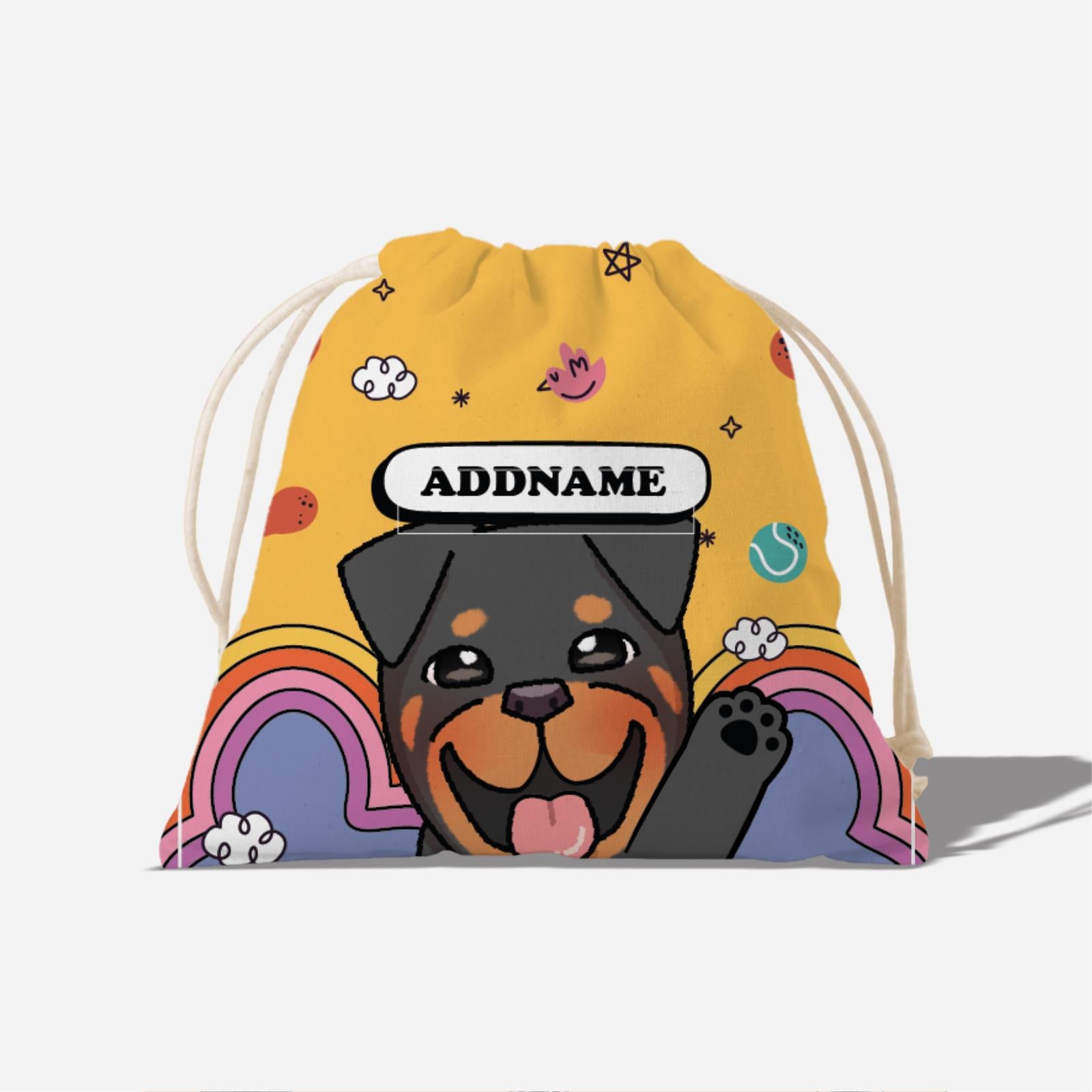 Paw Print Series Full Print Satchel - American Bulldog