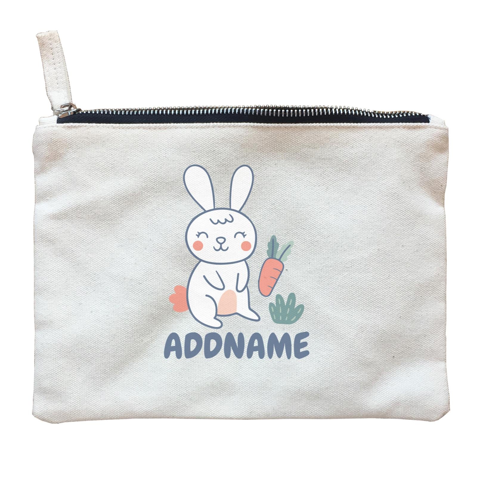 Super Cute Rabbit Standing In Bushes Zipper Pouch